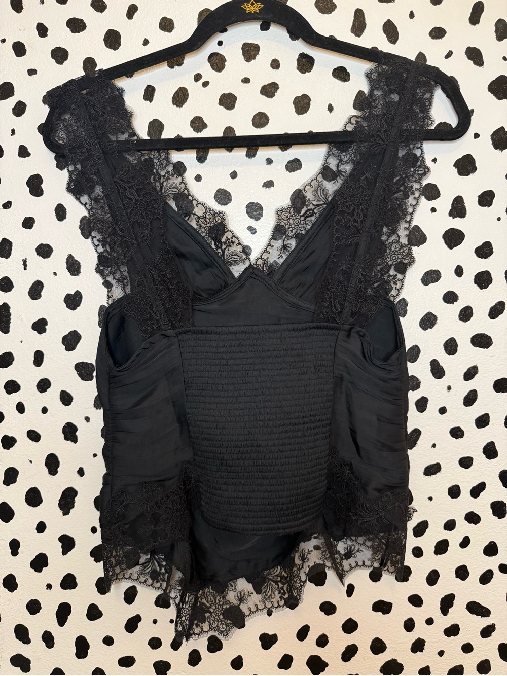 Free People Elena Black Lace V Neck Tank Top - Picture 7 of 10